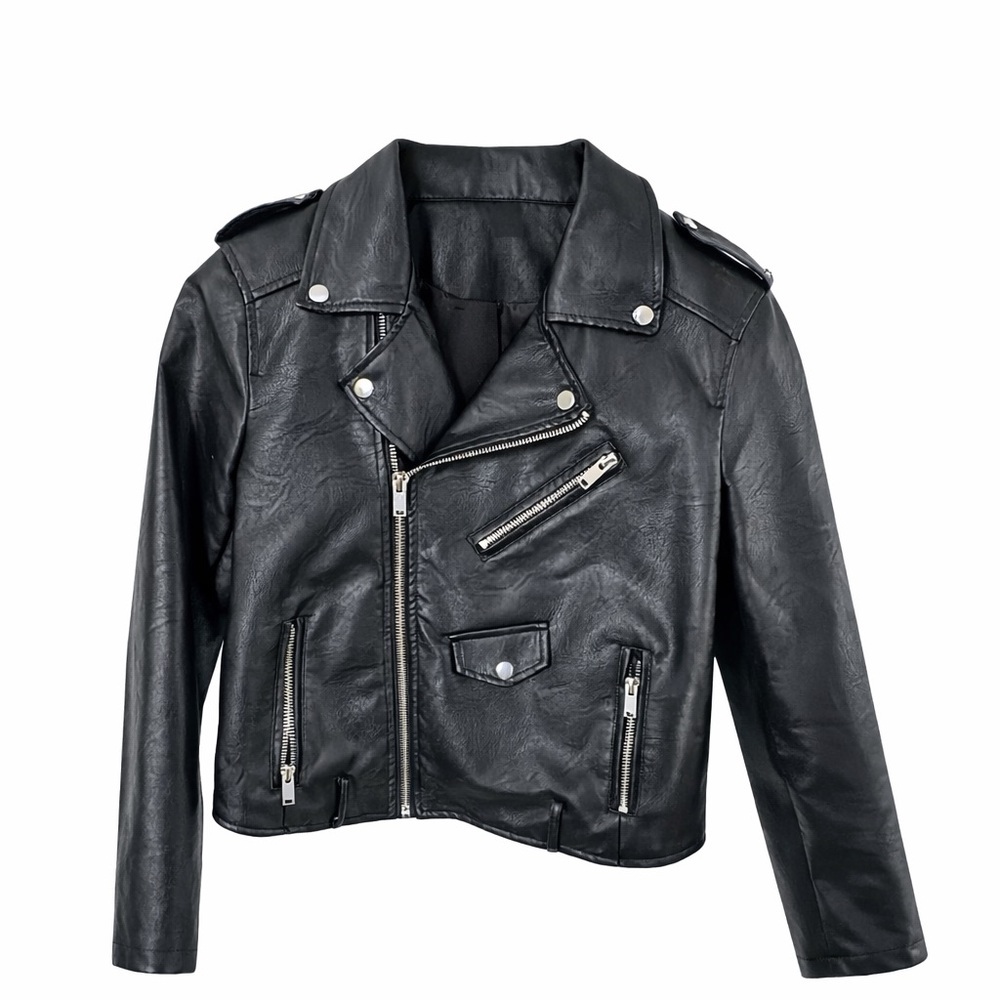 Love Tree Black Faux Leather Moto Jacket